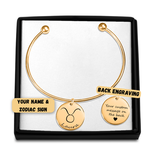 Zodiac Sign Bangle Bracelet