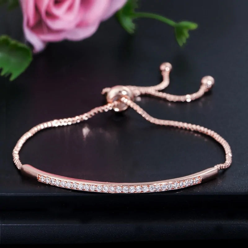 Exquisite Rose Gold Jewelry - Bracelet Ring