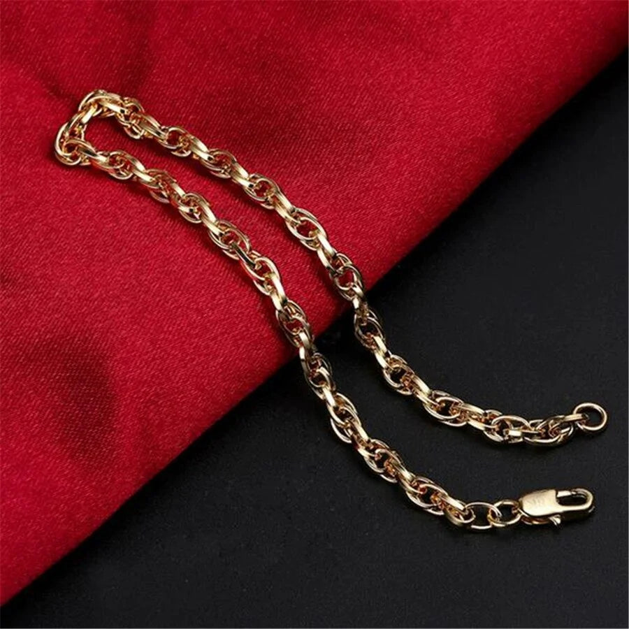 18K Gold Jewelry Set - Necklace and Bracelet