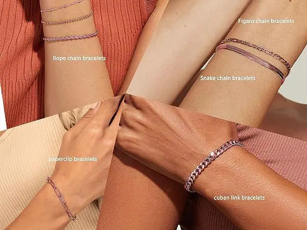 Dainty Gold Chain Bracelets Set