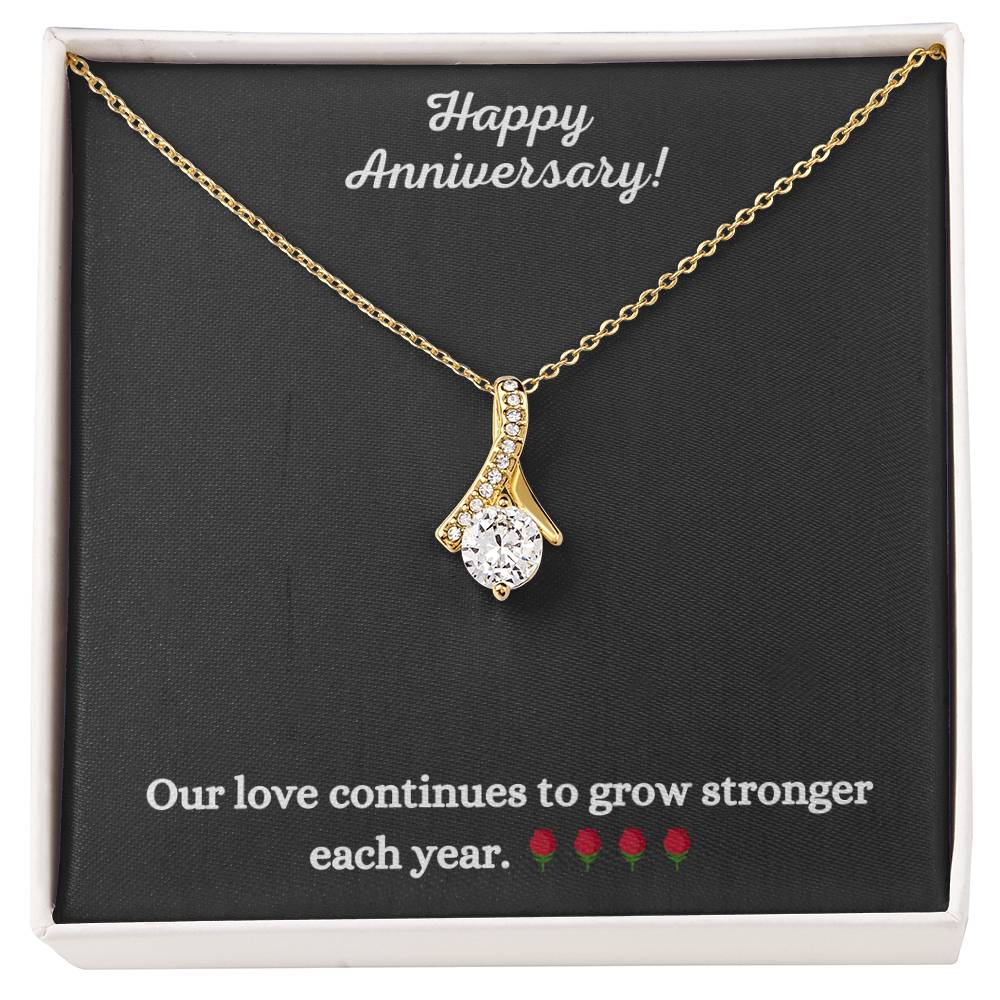 Alluring Beauty Necklace with Happy Anniversary message - Exquisite Design | Perfect Gift for Style Enthusiasts