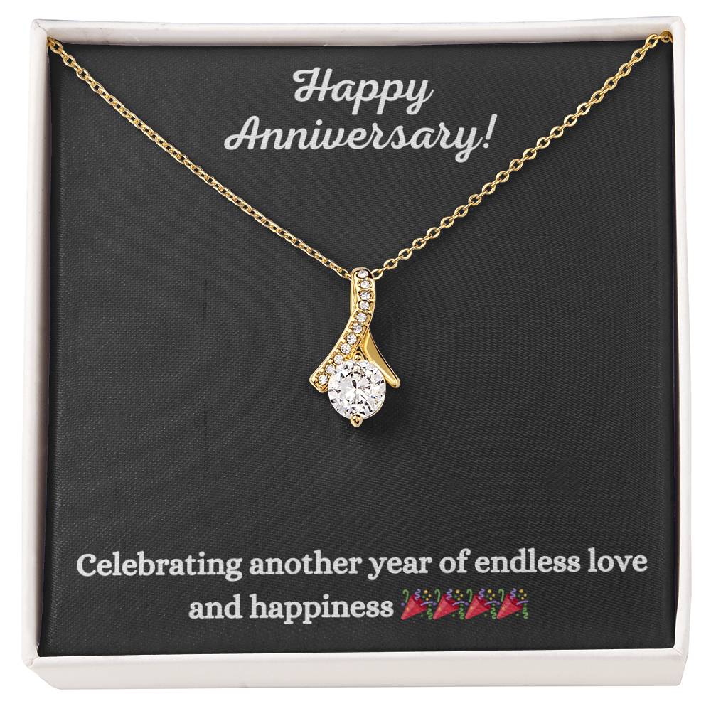 Alluring Beauty Necklace with Happy Anniversary message - Exquisite Design | Perfect Gift your Spouse