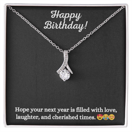 Alluring Beauty Necklace with Happy Birthday message - Exquisite Design | Perfect Gift for Friends and Family