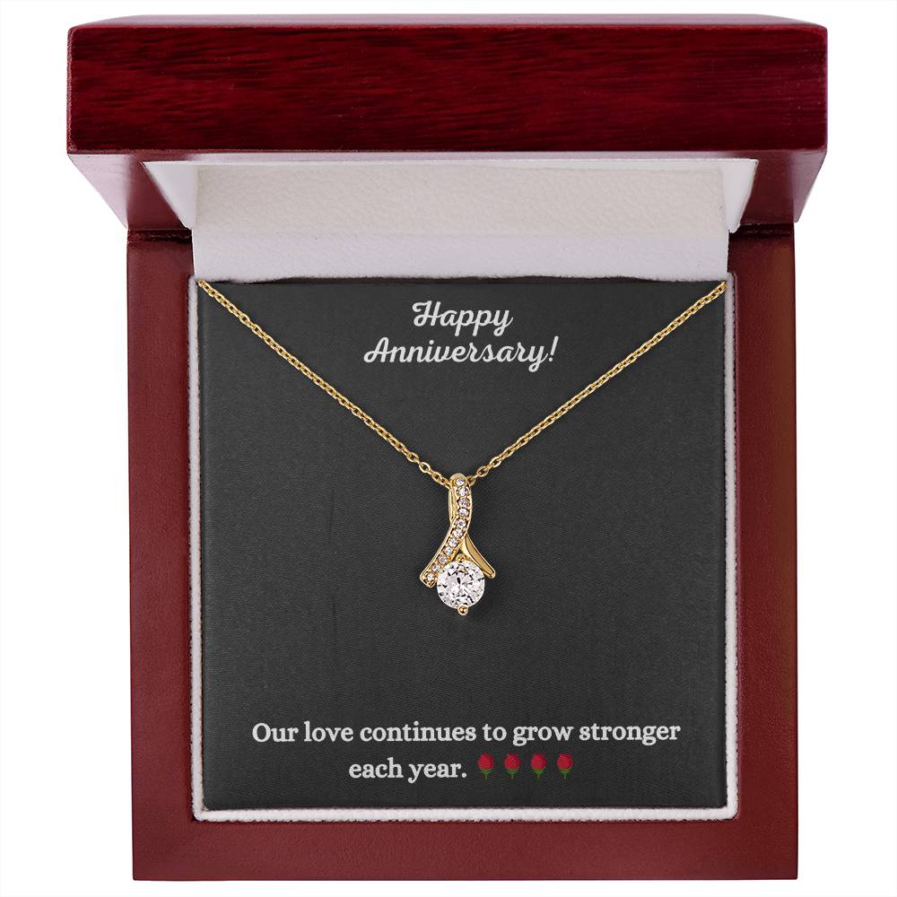 Alluring Beauty Necklace with Happy Anniversary message - Exquisite Design | Perfect Gift for Style Enthusiasts