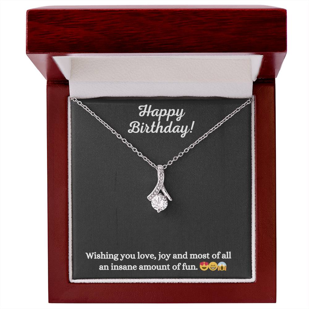 Alluring Beauty Necklace with Happy Anniversary message - Exquisite Design | Perfect Gift for Everyone