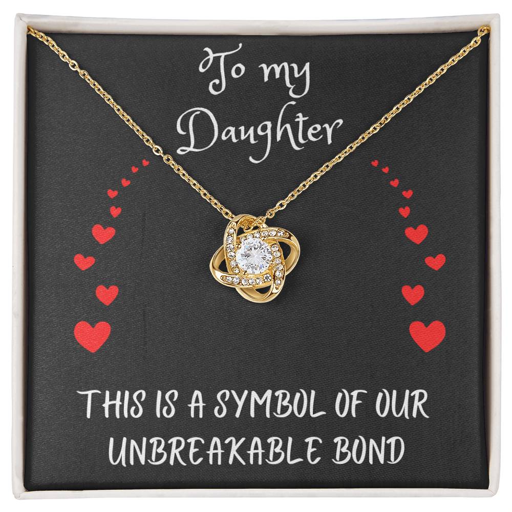 Love Knot Necklace with message to your daughter - gift for her, love, valentine's day, heart, Happy Birthday, necklace with card, mother, father, grand parents 🎁💎🎁💎🎁