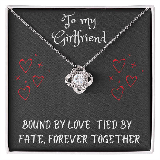 Love Knot Necklace with message to your girlfriend - gift for her, fiancée, couple, girlfriend, wife, love, valentine's day, husband, heart, Happy Birthday, Future Wife, necklace with card 🎁💎🎁💎🎁