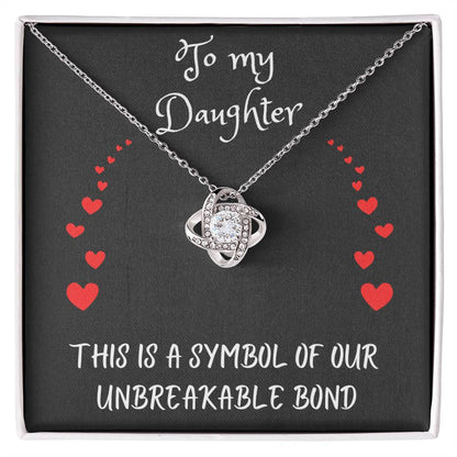 Love Knot Necklace with message to your daughter - gift for her, love, valentine's day, heart, Happy Birthday, necklace with card, mother, father, grand parents 🎁💎🎁💎🎁