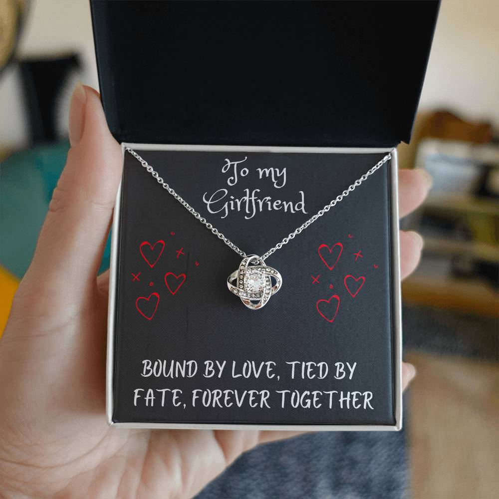 Love Knot Necklace with message to your girlfriend - gift for her, fiancée, couple, girlfriend, wife, love, valentine's day, husband, heart, Happy Birthday, Future Wife, necklace with card 🎁💎🎁💎🎁