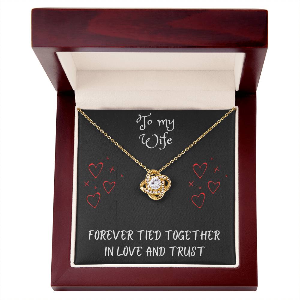 Love Knot Necklace with message to your wife - gift for her, fiancée, couple, girlfriend, wife, love, valentine's day, husband, heart, Happy Birthday, Future Wife, necklace with card 🎁💎🎁💎🎁