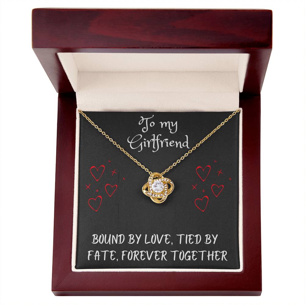 Love Knot Necklace with message to your girlfriend - gift for her, fiancée, couple, girlfriend, wife, love, valentine's day, husband, heart, Happy Birthday, Future Wife, necklace with card 🎁💎🎁💎🎁