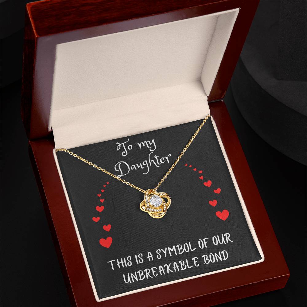 Love Knot Necklace with message to your daughter - gift for her, love, valentine's day, heart, Happy Birthday, necklace with card, mother, father, grand parents 🎁💎🎁💎🎁