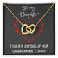 Interlocking Hearts Necklace with message to your Daughter