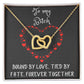 Interlocking Hearts Necklace with message to your Bitch