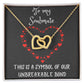Interlocking Hearts Necklace with message to your Soulmate