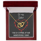 Interlocking Hearts Necklace with message to your Sister