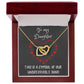 Interlocking Hearts Necklace with message to your Daughter