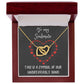 Interlocking Hearts Necklace with message to your Soulmate