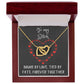Interlocking Hearts Necklace with message to your Bitch