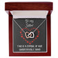 Interlocking Hearts Necklace with message to your Sister