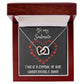 Interlocking Hearts Necklace with message to your Soulmate