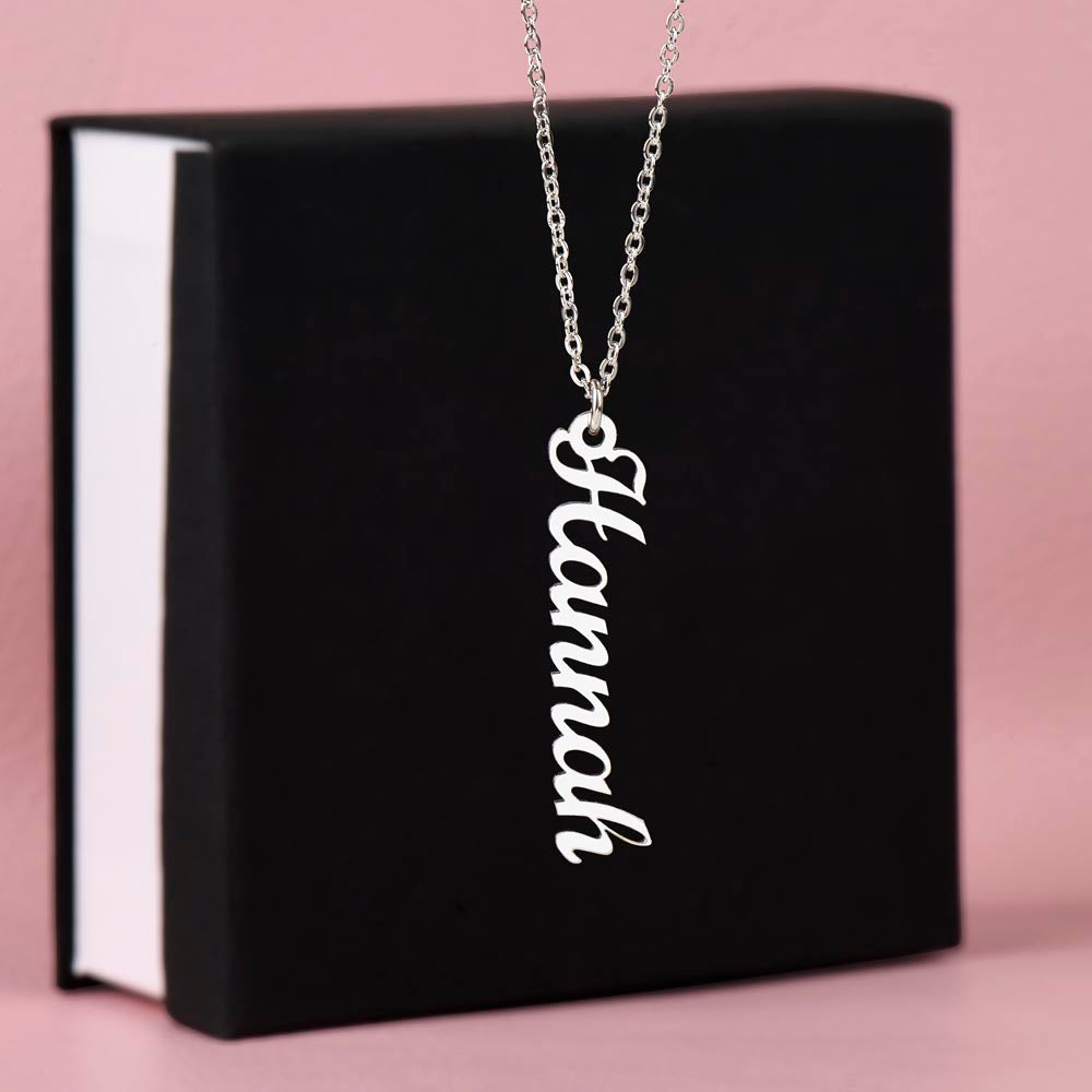 Elegance in Motion: Vertical Name Necklace - Customized Vertical Charm for Personalized Style | Trendy Gift for Every Occasion