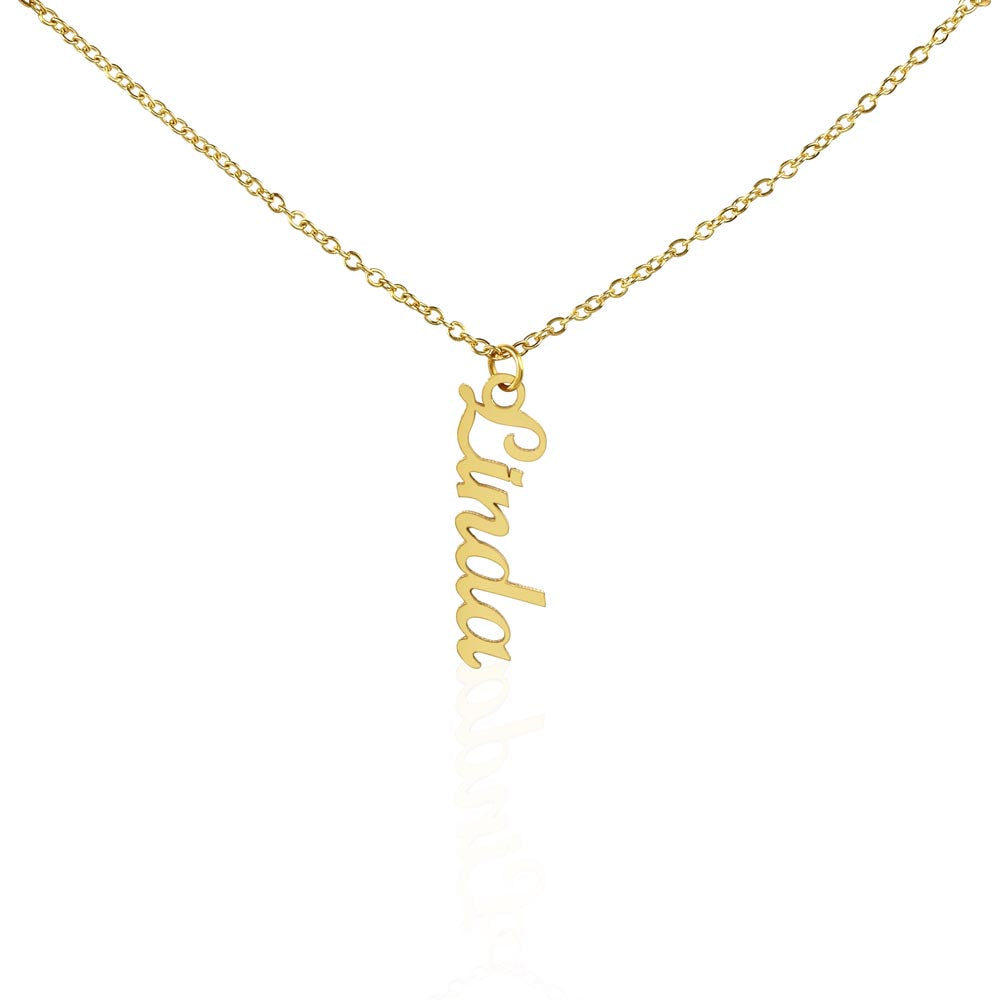 Elegance in Motion: Vertical Name Necklace - Customized Vertical Charm for Personalized Style | Trendy Gift for Every Occasion