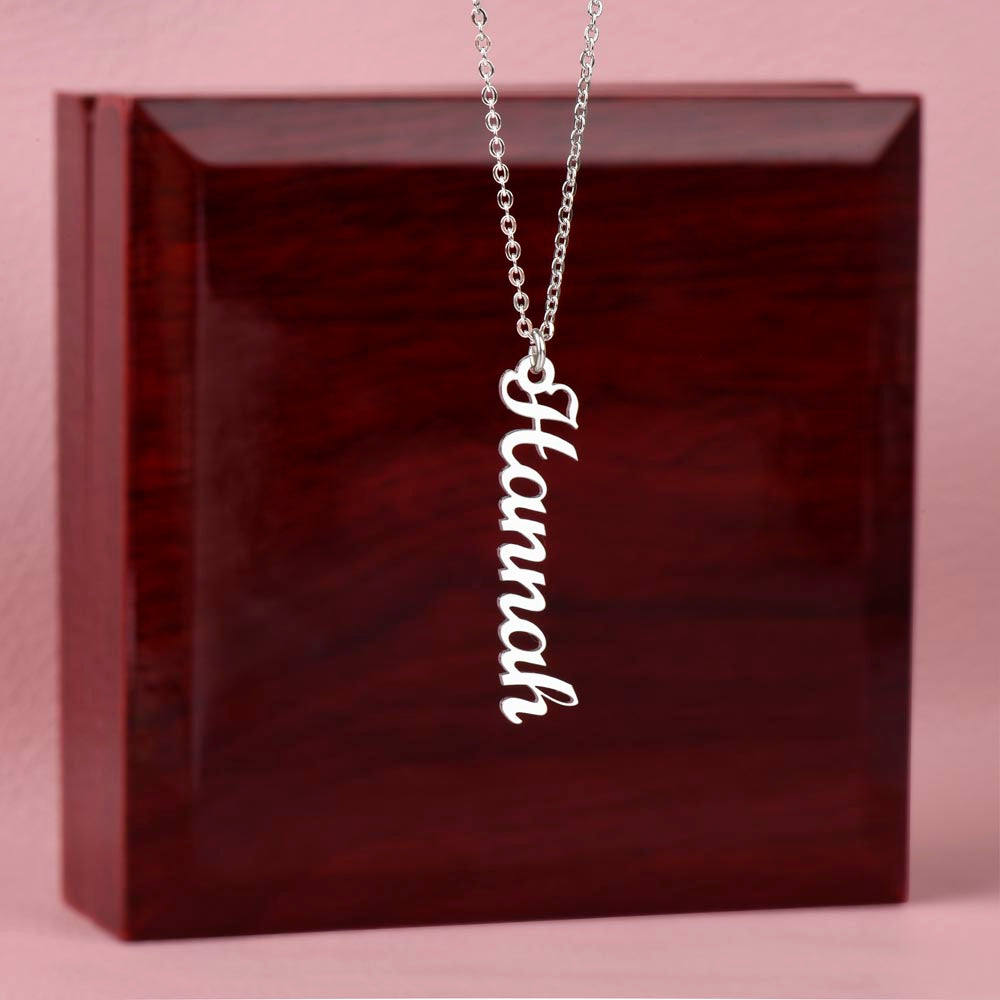 Elegance in Motion: Vertical Name Necklace - Customized Vertical Charm for Personalized Style | Trendy Gift for Every Occasion