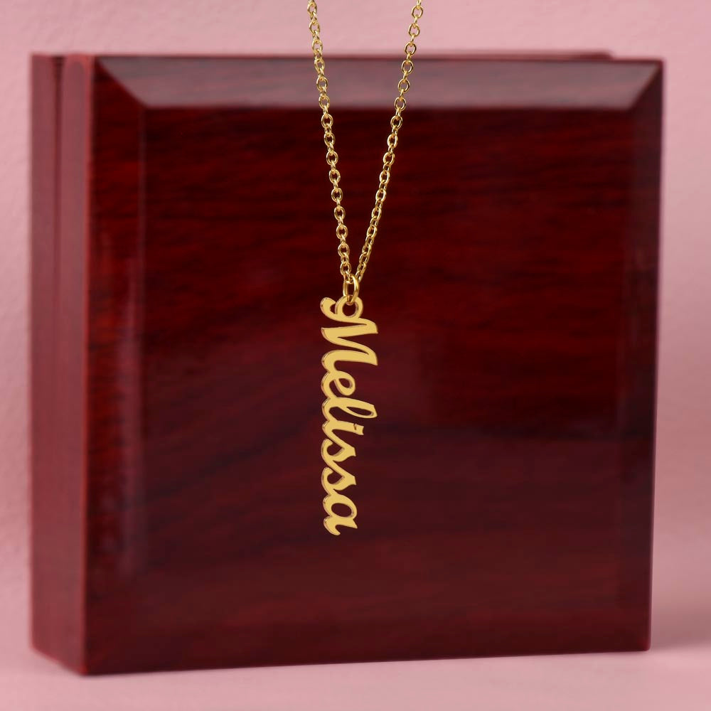Elegance in Motion: Vertical Name Necklace - Customized Vertical Charm for Personalized Style | Trendy Gift for Every Occasion