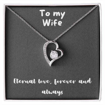 Forever Love Necklace with message - always and forever, timeless love, birthday gift, heart necklace, gift for her, gift