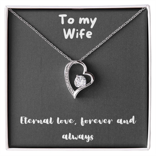 Forever Love Necklace with message - always and forever, timeless love, birthday gift, heart necklace, gift for her, gift