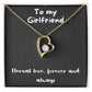 Forever Love Necklace with message to girlfriend- always and forever, timeless love, birthday gift, heart necklace, gift for her, gift