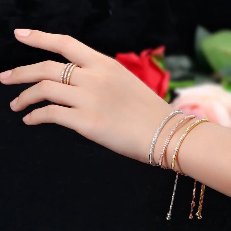 Exquisite Rose Gold Jewelry - Bracelet Ring