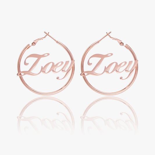Custom Hoop Earrings - personalized, unique, hoop, jewelry, gift for her, name, custom, birthday