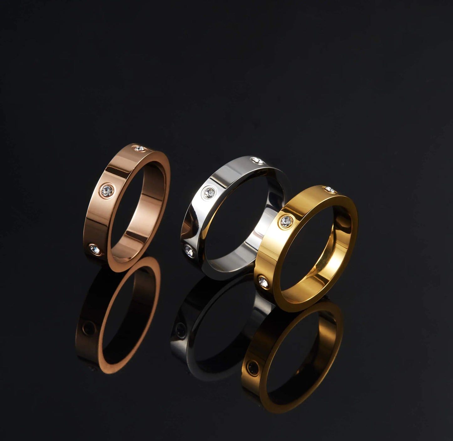 Love Friendship Ring -18K Gold Silver Rose Plated