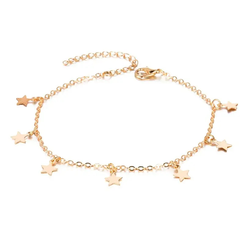 Gold Pentagram Anklet Jewelry