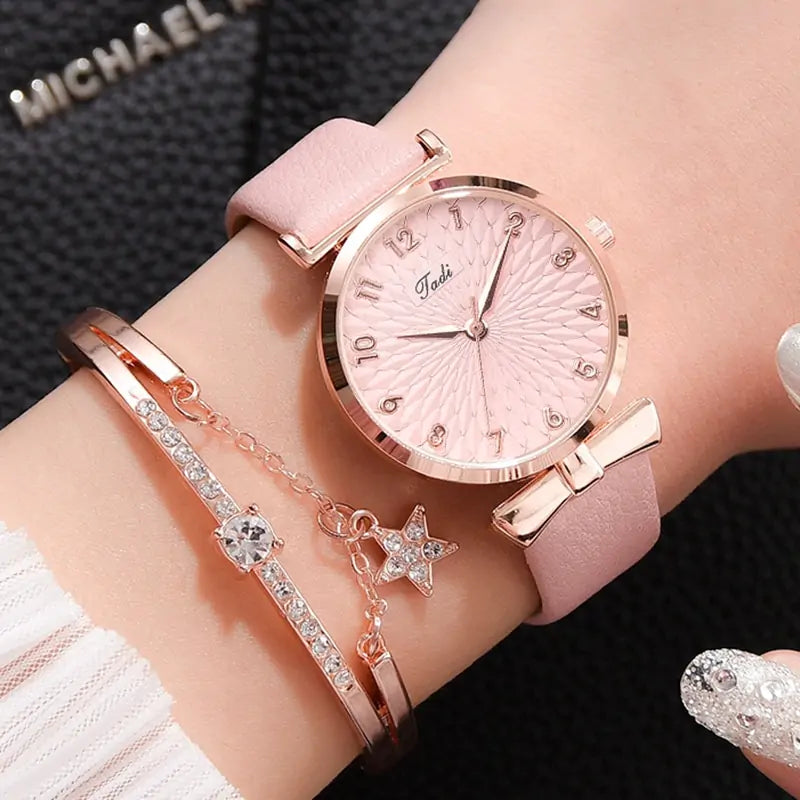 Women's Luxury Quartz Watch Bracelet - 2 pc set